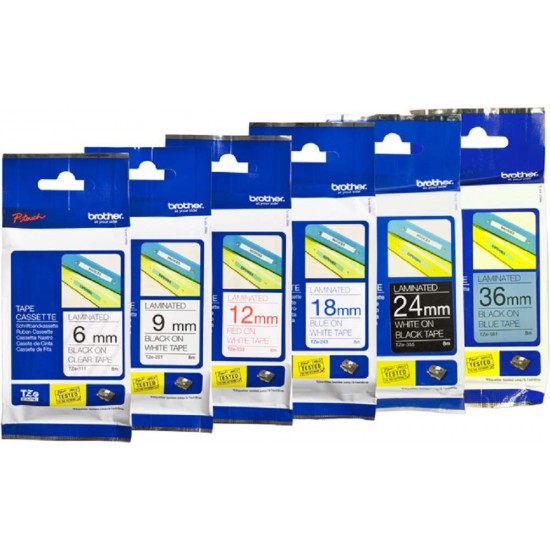 Brother PTouch Laminated TZeTape 9mm